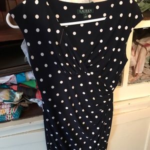 Navy Blue fitted dress with shoulder pads